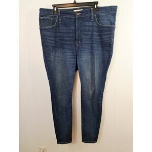 Madewell 10" High Rise Skinny Jeans Women's Size 34 Dark Wash Denim